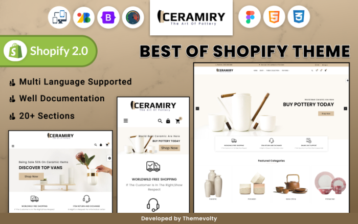 Ceramiry - Template Responsif Shopify 2.0 Dekorasi Rumah Interior Keramik