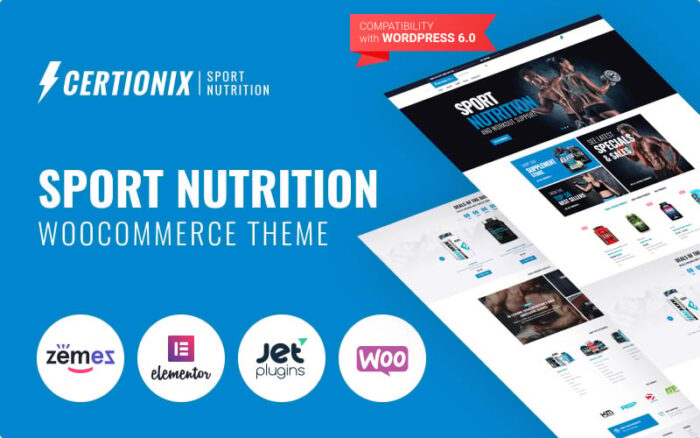 Certionix - Template Situs Web Nutrisi Olahraga dengan Tema Woocommerce dan Elementor WooCommerce