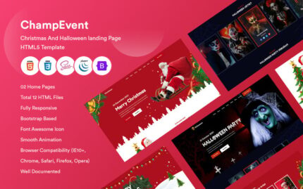 ChampEvent - Christmas And Halloween landing Page  HTML5 Template