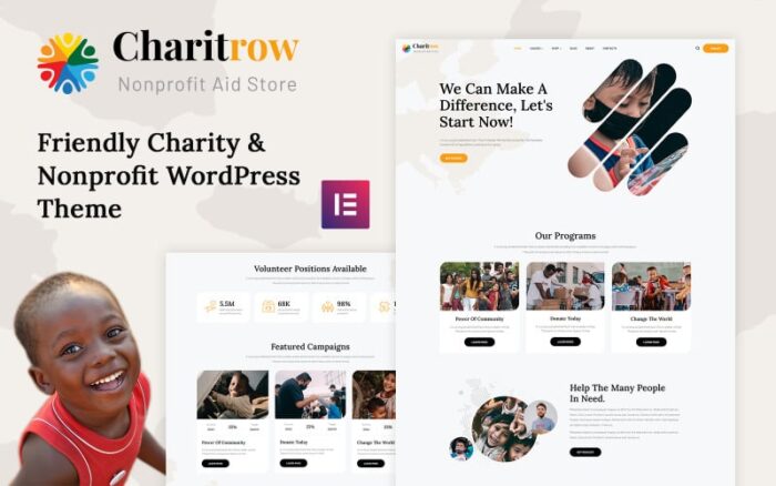 Charitrow - Tema WordPress Amal, Nirlaba, dan Donasi