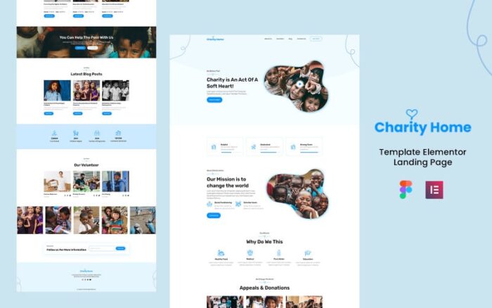 Charity Home - NGO and Charity Services Elementor Landing Page