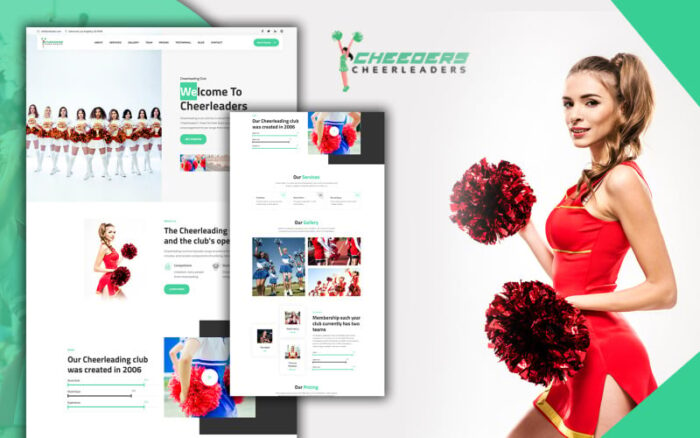 Cheeders Clean & Easy Cheerleaders Landing Page HTML5 Template