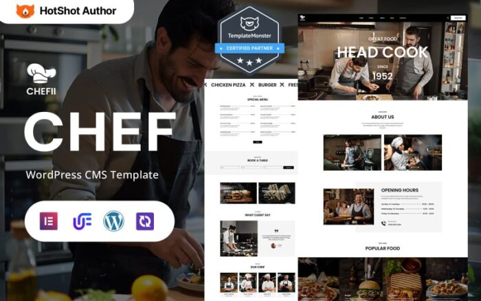 Chefii - Tema WordPress Elementor untuk Koki Pribadi, Katering, dan Layanan Memasak