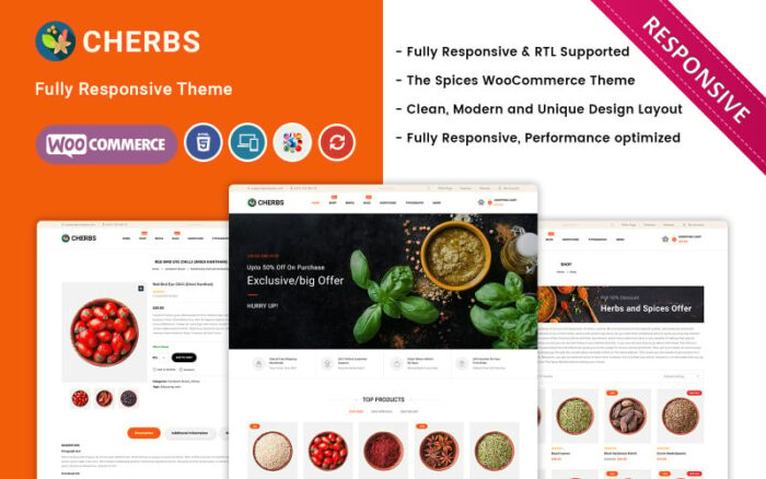 Cherbs - Tema WooCommerce Responsif Toko Rempah-rempah