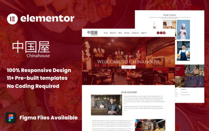 Chinahouse - Kit Template Elementor Restoran Cina