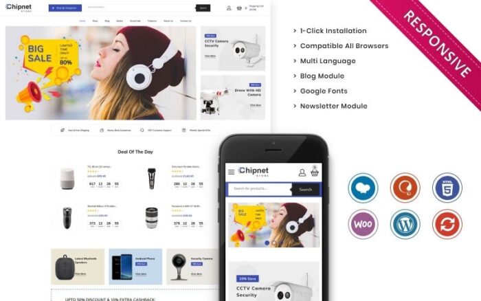 Chipnet - Tema Responsif Woocommerce Elektronik