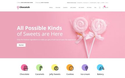 Chocotch - Template OpenCart Kreatif E-commerce Toko Permen