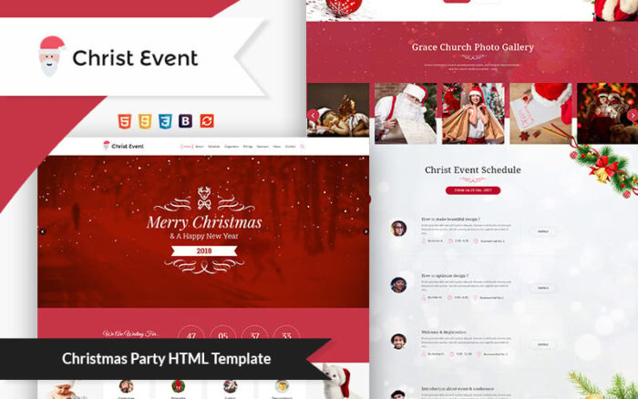 Template Halaman HTML Acara Natal - Christ Event