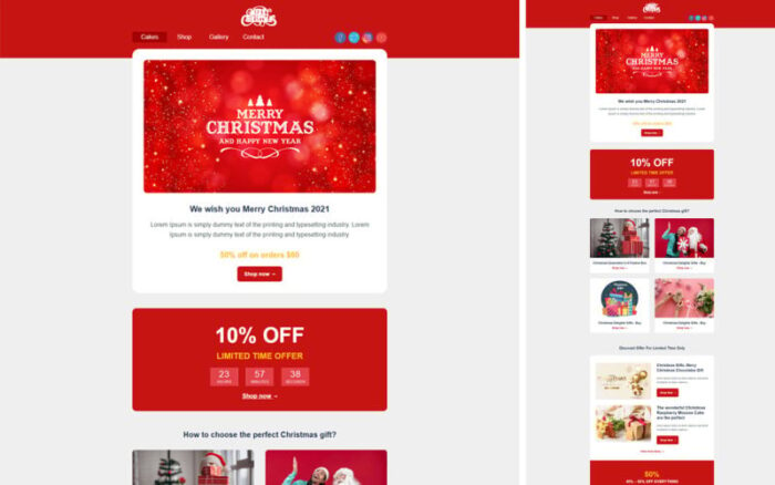 Templat Email Natal | Templat Email HTML Responsif Natal | Buletin Natal