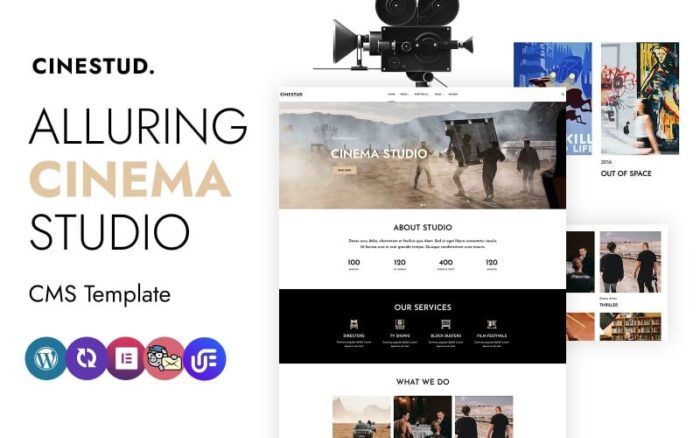 Cinestud - Tema WordPress Elementor CMS untuk Studio Film dan Sinema