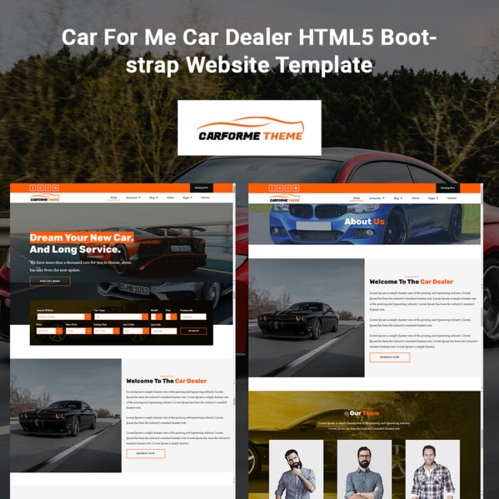 Template HTML5 Bootstrap untuk Situs Web Dealer Mobil Car For Me - Fitur Gambar 1