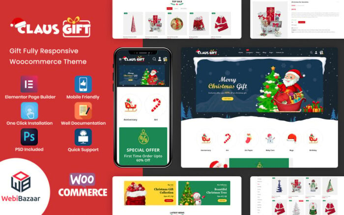 Clausgift - Tema WooCommerce Responsif Hadiah Natal