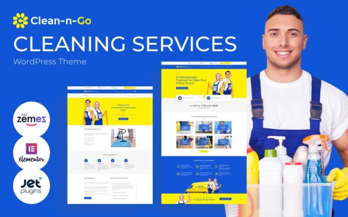 Clean-n-Go - Tema WordPress untuk Layanan Kebersihan