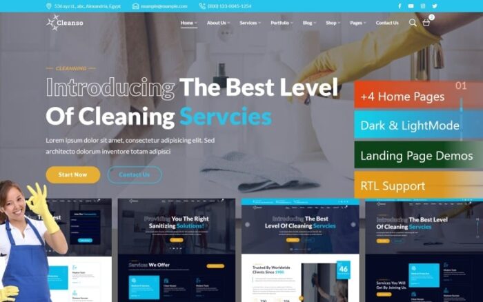 Cleanso - Template Situs Web Responsif HTML5 Bootstrap5 untuk Layanan Kebersihan