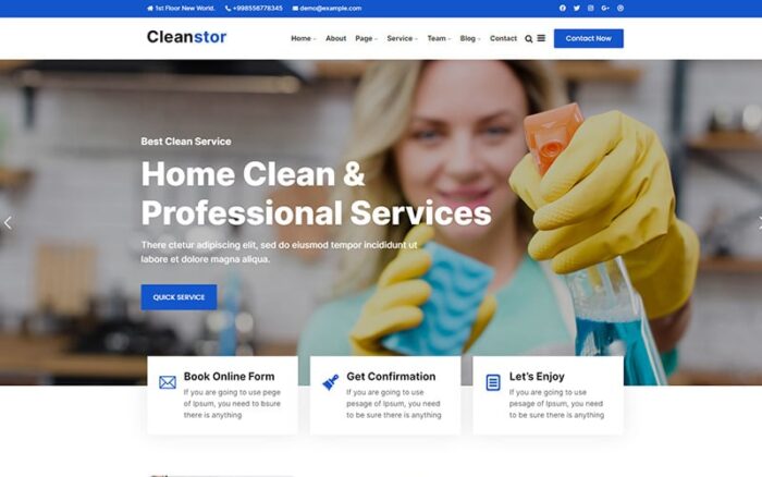 Cleanstor - Template Situs Web HTML5 Perusahaan Pembersih