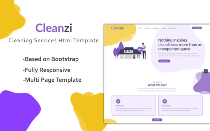 Cleanzi - Template Situs Web Html Layanan Kebersihan