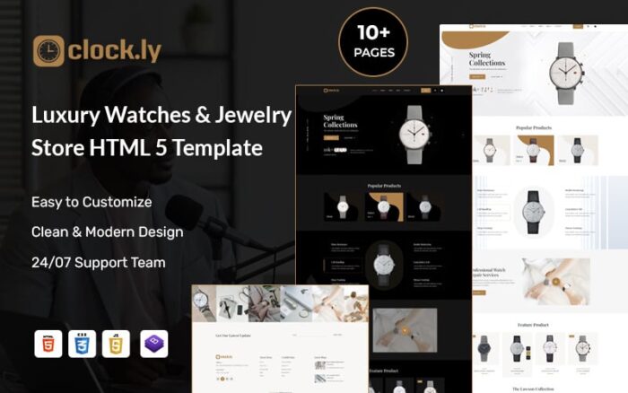 Clockly – Template HTML5 eCommerce Toko Jam Tangan & Perhiasan Mewah