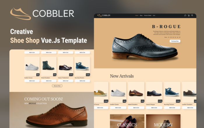 Cobbler - Template Situs Web Vue Nuxt Js Toko Sepatu Sempurna