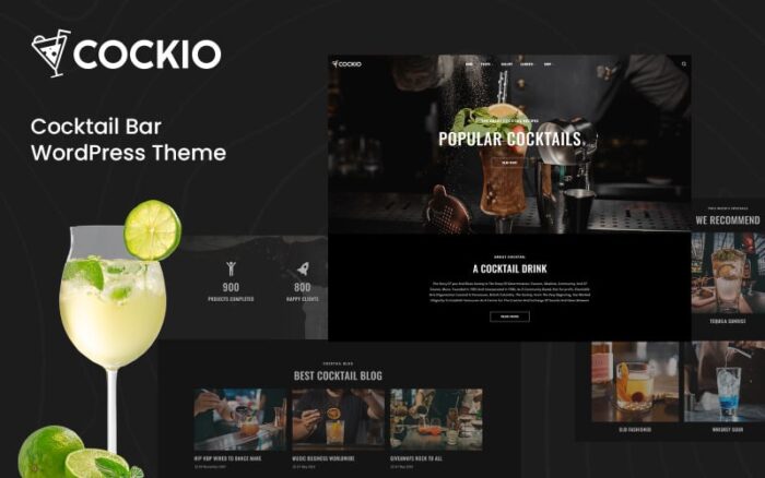 Cockio - Tema WordPress Restoran dan Bar Koktail