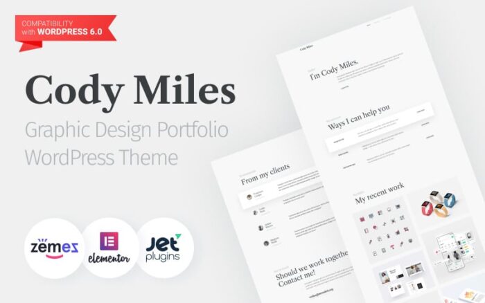 Codi Miles - Situs Web Portofolio Desain Grafis untuk Mengembangkan Tema WordPress Bisnis Anda