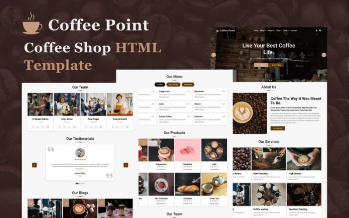 Coffee Point - Template Situs Web HTML5 Multihalaman Kedai Kopi