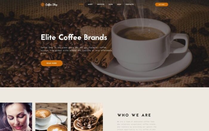 Template Situs Web Multihalaman Kedai Kopi