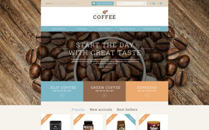 Tema PrestaShop Responsif Kedai Kopi