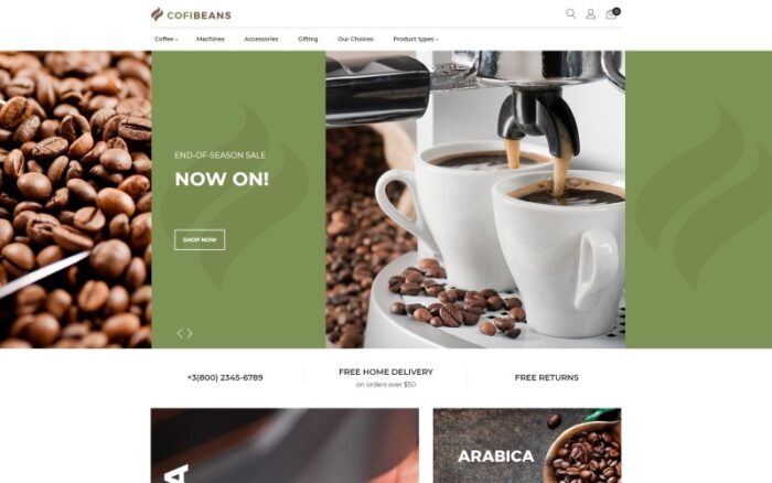 CofiBeans - Tema Magento Kedai Kopi AMP