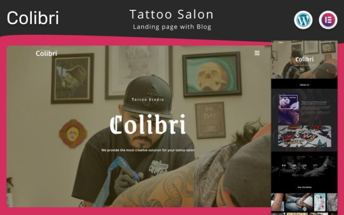 Colibri - Halaman Arahan Salon Tato Elementor Tema WordPress