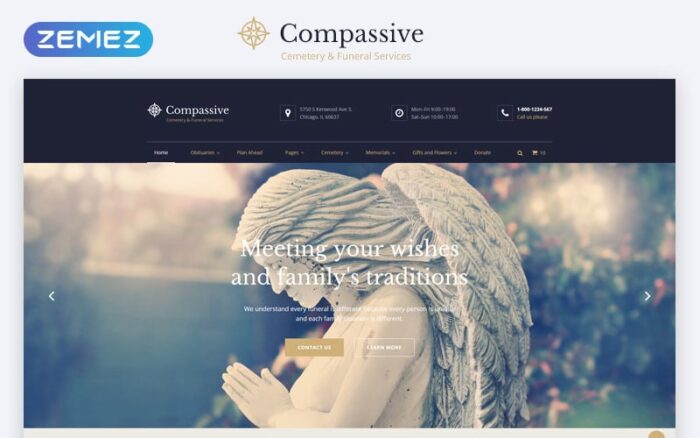 Compassive - Templat Situs Web HTML5 Layanan Pemakaman & Pemakaman