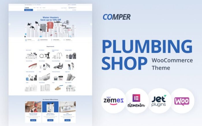 Comper - Tema Klasik ECommerce Plumbing Elementor WooCommerce