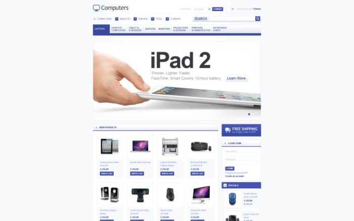 Computer Supplies VirtueMart Template