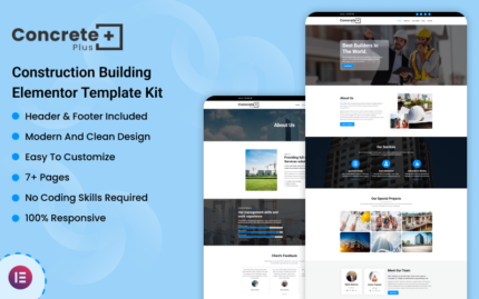Concrete Plus - Construction Building Elementor Template Kit