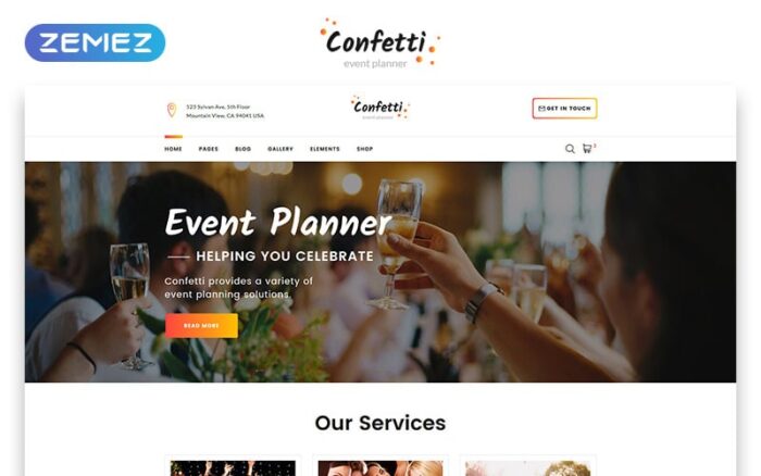 Confetti - Template Situs Web HTML Elegan Multihalaman Toko Hadiah