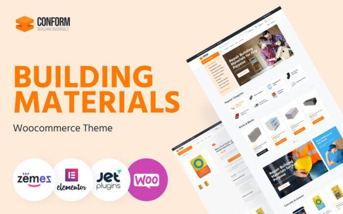 Conform - Template Situs Web Bahan Bangunan Tema WooCommerce