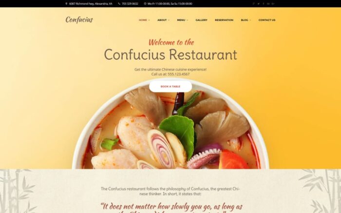 Confucius - Tema WordPress Responsif Restoran Cina