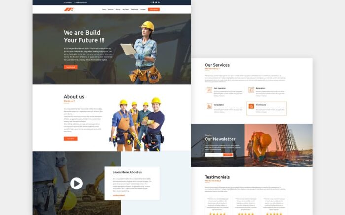 Constex – Template HTML5 Satu Halaman Layanan Konstruksi