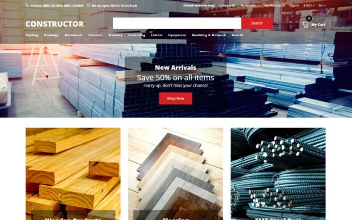 Constructor - Building Materials Creative OpenCart Template