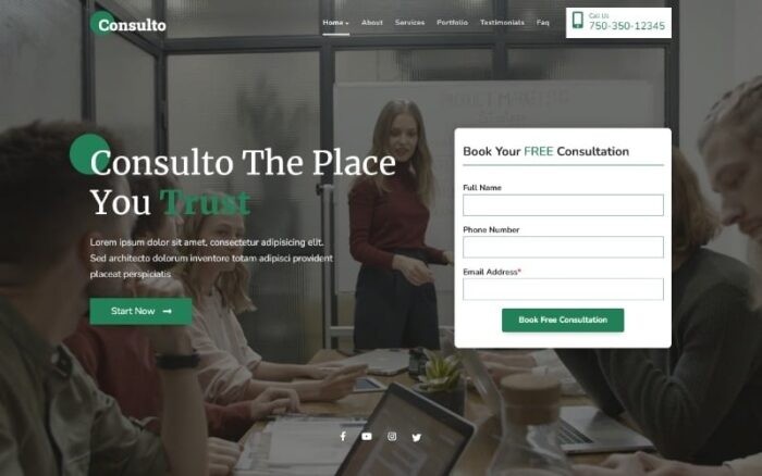 Consulto - Agensi Konsultasi Hukum & Bisnis Template Halaman Arahan HTML5