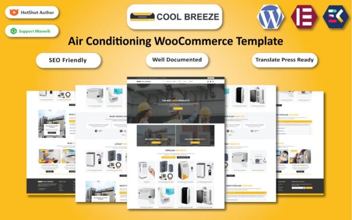 Cool Breeze - Templat Elementor WooCommerce Pendingin Udara