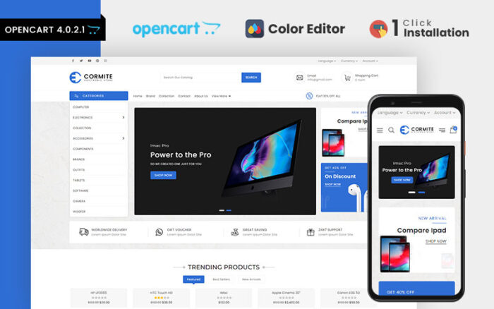 Template OpenCart Toko Elektronik Cormite