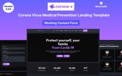 Corona-V - Corona Virus Medical Prevention Landing Page Template