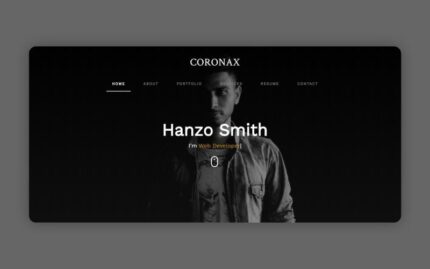 Coronax - Personal Portfolio Landing Page Template