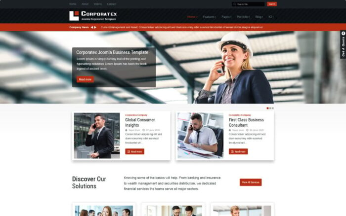 Template Joomla 3 Korporasi Bisnis-Korporasi Corporatex