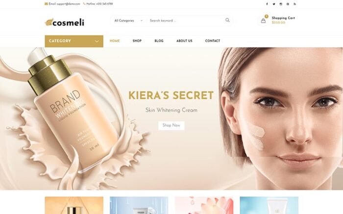 Cosmeli - Kosmetik & Kecantikan untuk WordPress. Tema WooCommerce