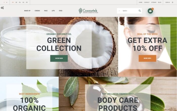 Cosmetek - Tema PrestaShop Toko Kosmetik Organik