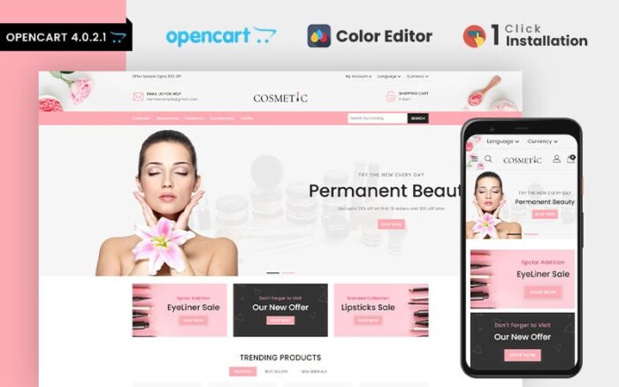 Template OpenCart Responsif Toko Kecantikan Kosmetik