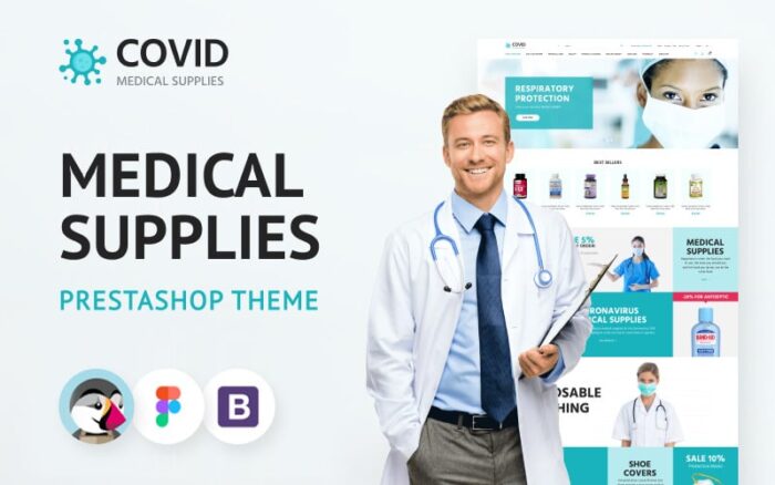 COVID - Template eCommerce Perlengkapan Medis Tema PrestaShop