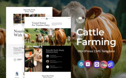 Cowfarm - Tema WordPress Elementor Peternakan Sapi dan Peternakan Susu