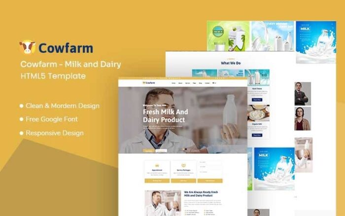 Cowfarm - Template Situs Web Responsif Susu dan Produk Susu